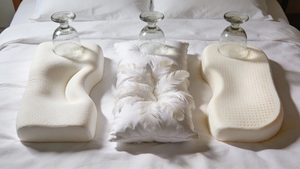 pillow material compression differences