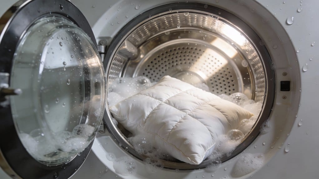 wash down pillows carefully