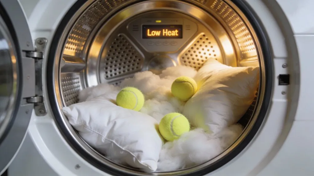dry pillows with tennis balls